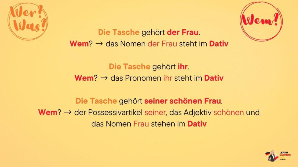 Beispielsätze mit Dativ