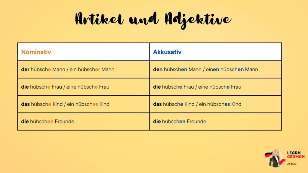 Artikel und Adjetive im Akkusativ