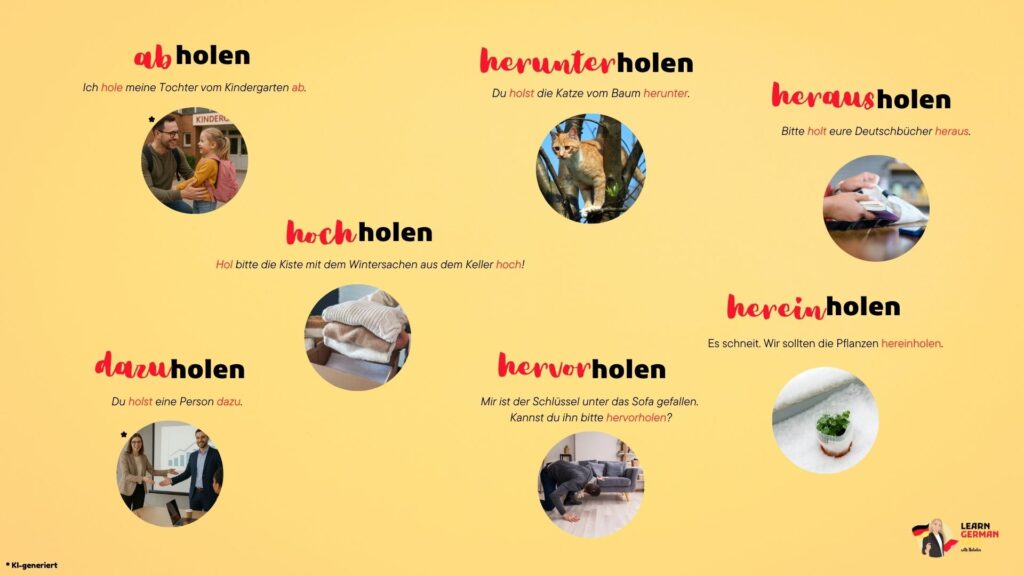 Bedeutungen von holen