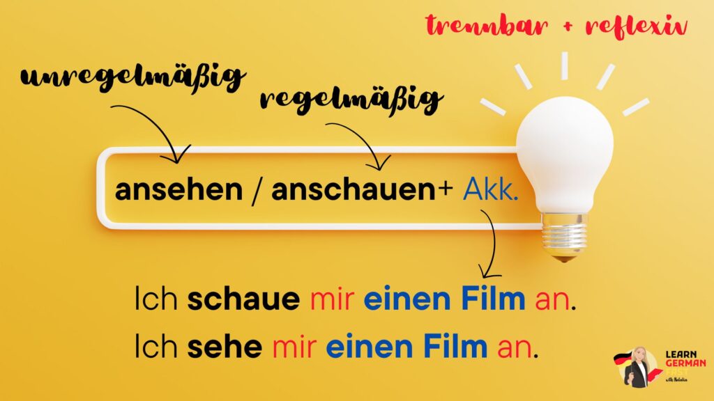 sehen/schauen: ansehen, anschauen
