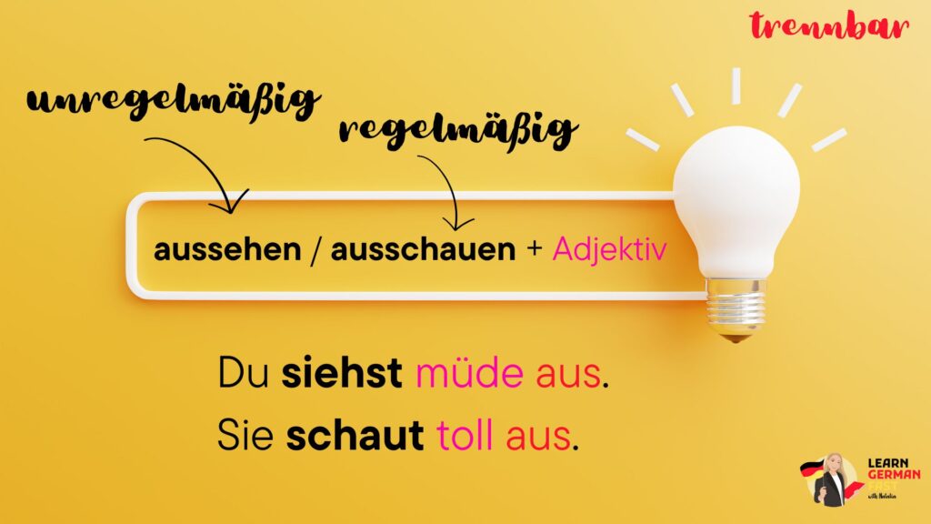 sehen/schauen: aussehen ausschauen Unterschied