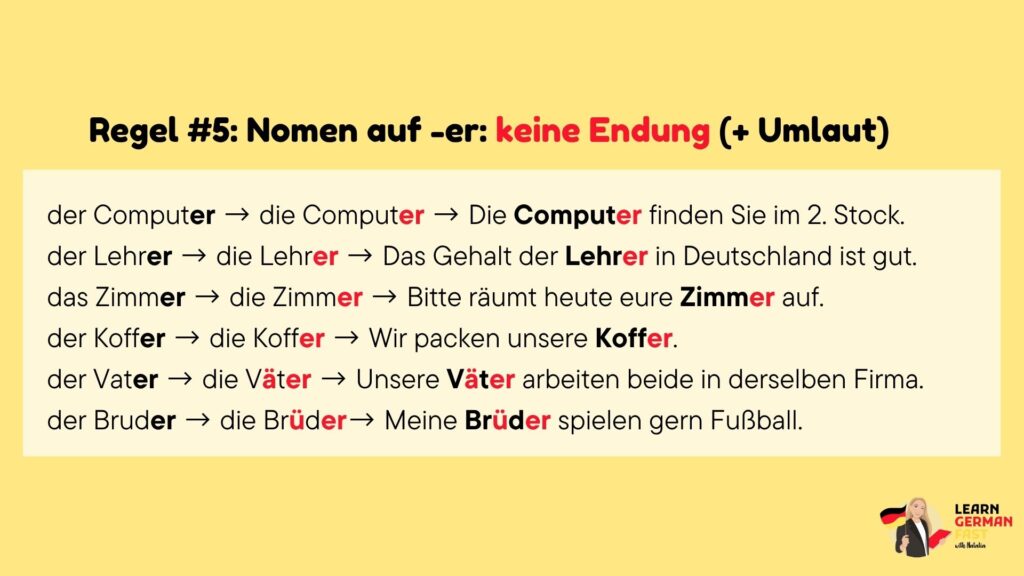 Plural im Deutschen keine Endung
