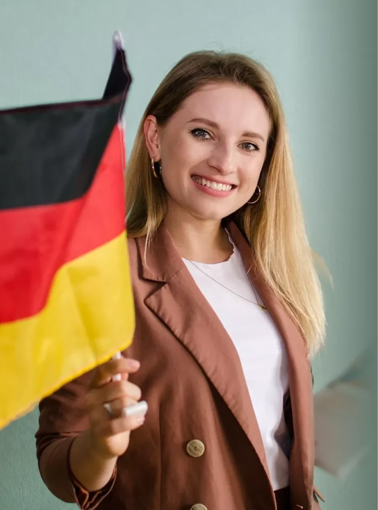 Natalia Rethmeyer mit einer deutschen Flagge